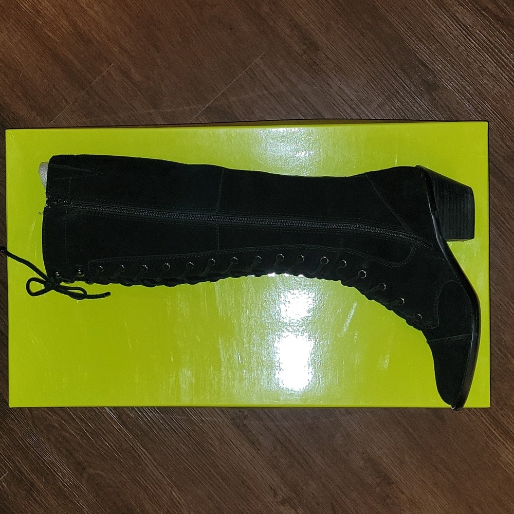Tall laceup boots